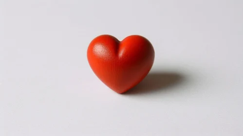 Red Heart 3D Rendering on White Background