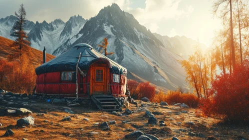 Scenic Yurt in the Majestic Mountains - A Captivating Nature Scene