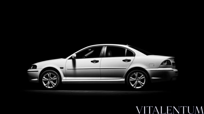 Sleek White Car in Dark Background | Minimal Retouching AI Image