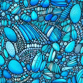 Whimsical Hand-Painted Blue Pebbles Seamless Pattern