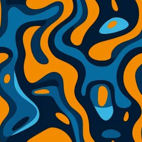 Abstract Blue and Orange Wavy Pattern Background