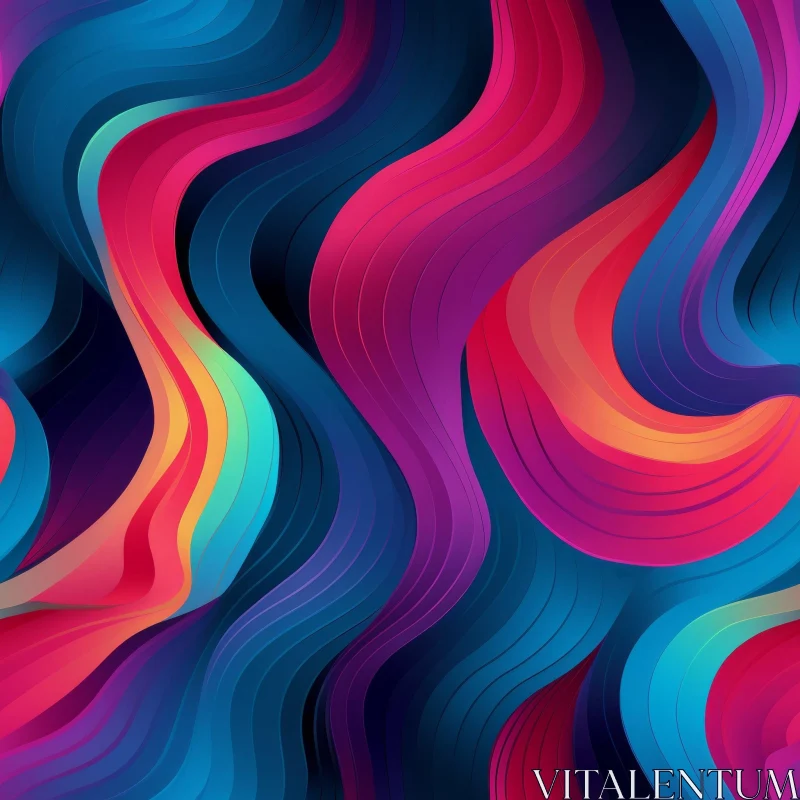 Colorful Abstract Wavy Pattern Background AI Image