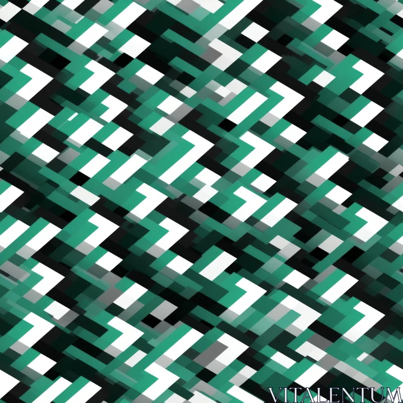 AI ART Dark Green Geometric Striped Pattern