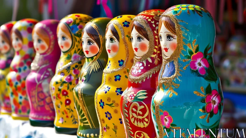 Exquisite Handcrafted Russian Nesting Dolls | Traditional Wooden Dolls AI Image