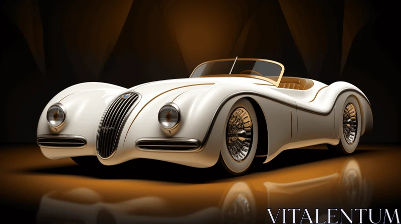 Luxurious Vintage Car with Gold Interior | Realistic Rendering AI Image