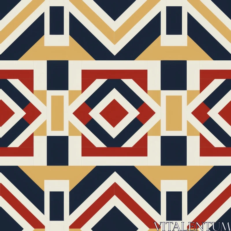 Retro Geometric Pattern - Memphis Design Style AI Image