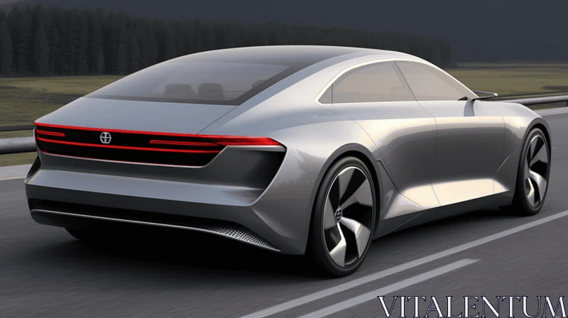 Sleek Concept Volkswagen Car in Tonal Contrasts - Gray and Black AI Image