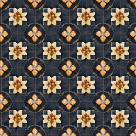 Azulejos Portuguese Tiles Floral Blue Pattern