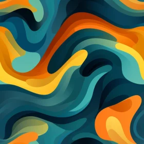Blue, Orange, Yellow Abstract Painting | Modern Art Decor