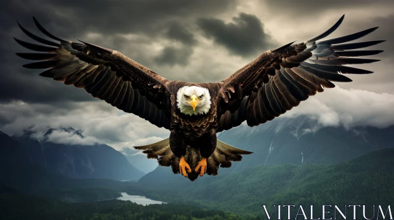 Majestic Eagle Flying in the Sky AI Image