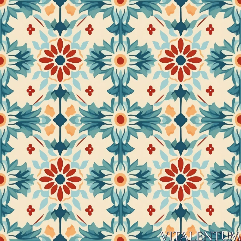 Moroccan Tiles Geometric Pattern for Designs AI Image