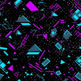 Retro Geometric Shapes Seamless Pattern - Bright Colors