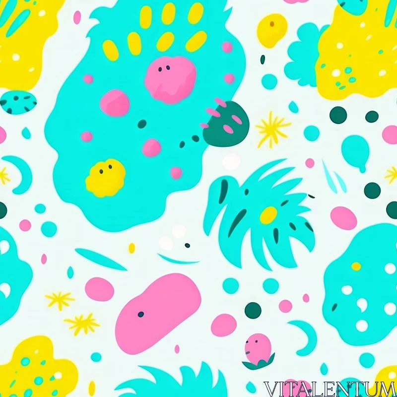 Colorful Abstract Shapes Pattern for Fabric & Wallpaper AI Image