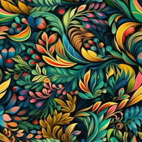 Colorful Floral Cartoon Pattern