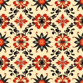Colorful Floral Moroccan Tilework Pattern