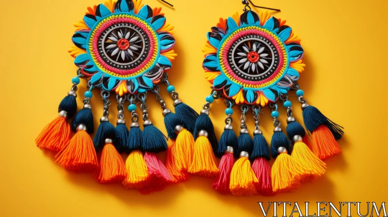 Colorful Flower Earrings with Boho Style AI Image