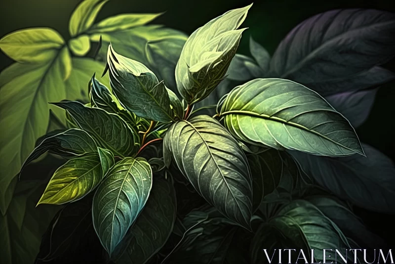 Dark Leaves with Light: A Digital Artwork by Shabbyish Aaran AI Image