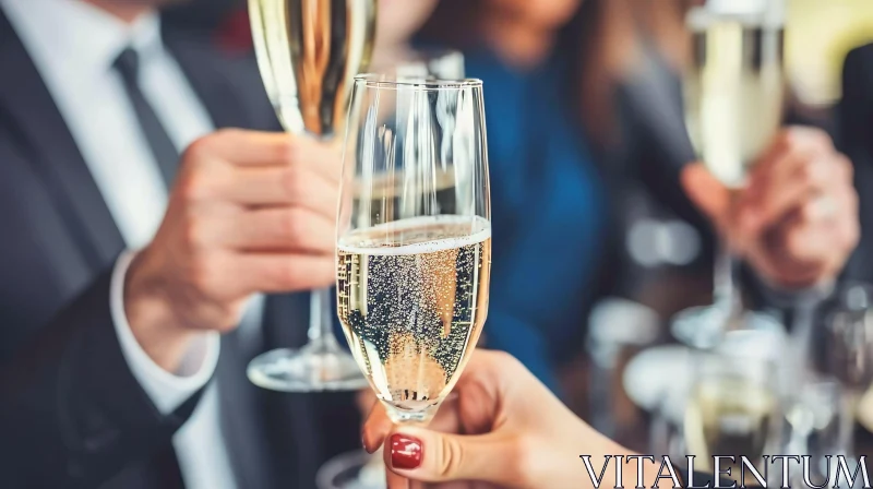 Elegant Celebration with Champagne Glasses | Vibrant Image AI Image