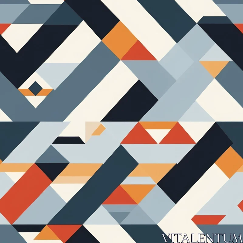 Intricate Blue and Orange Geometric Pattern AI Image