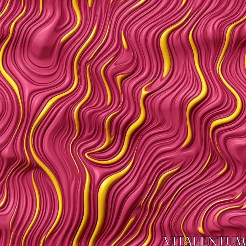 Pink and Yellow Waves Seamless Pattern AI Image