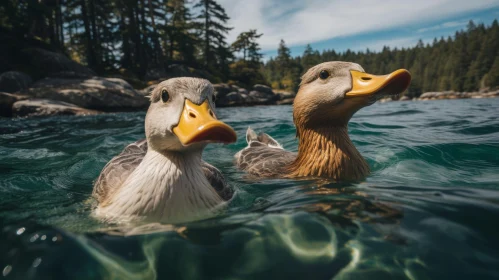 Serene Ducks in Lake: Captured Moment