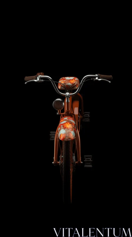 Captivating Orange Motorcycle Front 3D Render | Dark Whimsy AI Image
