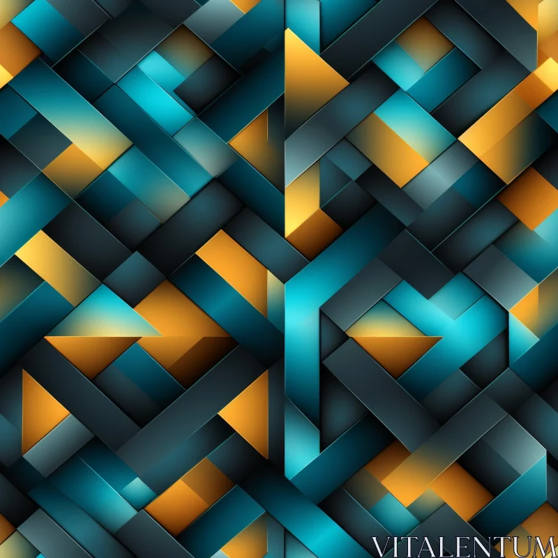 Modern Blue and Yellow Geometric Pattern AI Image