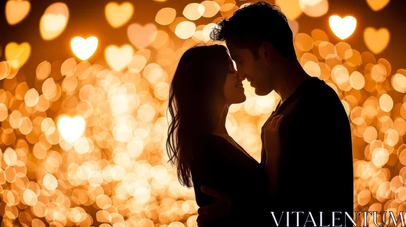 Romantic Couple Photo with Bokeh Background AI Image