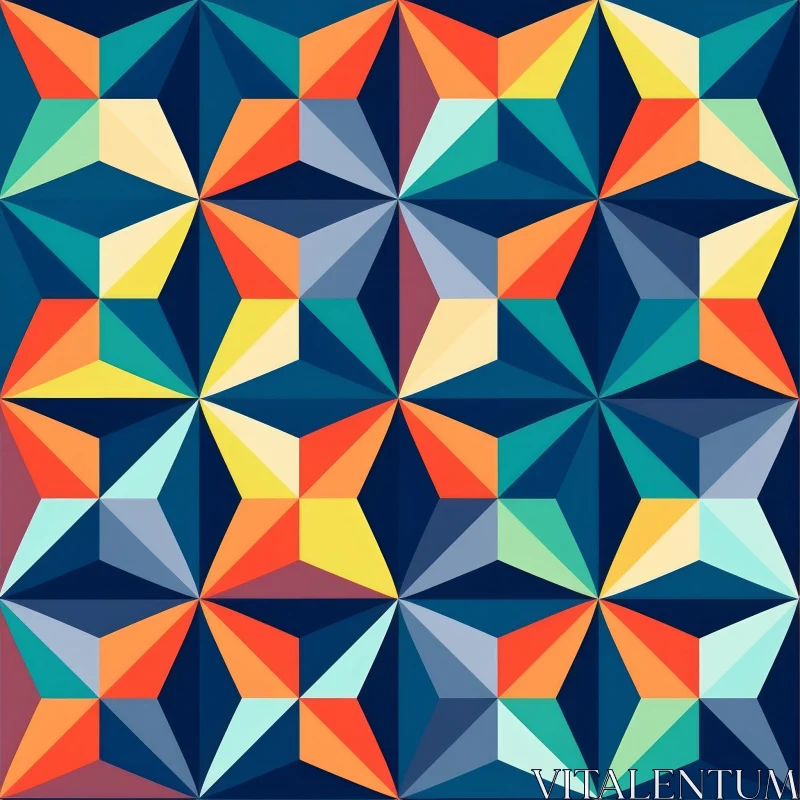 Bright Geometric Pattern Inspired by Moroccan Tiles AI Image