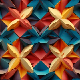 Colorful 3D Floral Pattern on Light Gray Background