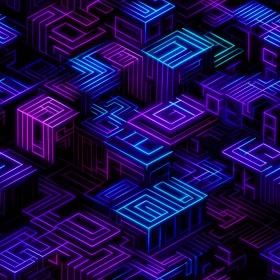 Glowing Purple and Blue Neon Lines Pattern