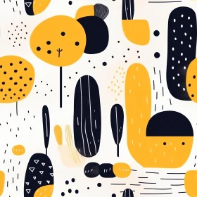 Hand-Drawn Abstract Yellow Pattern