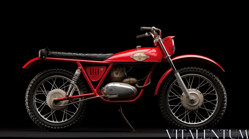 Red Dirt Bike on Black Background: Classic American Cars Inspired AI Image