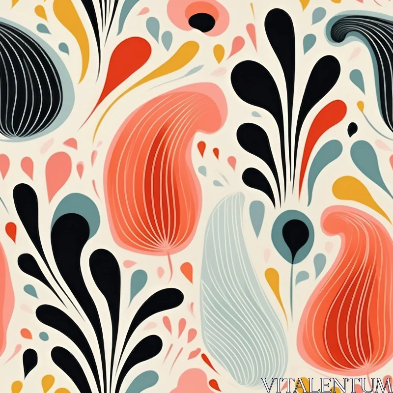 Retro Floral Seamless Vector Pattern AI Image
