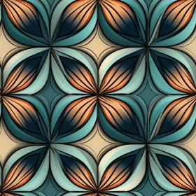 Symmetrical 3D Flower Petals Seamless Pattern