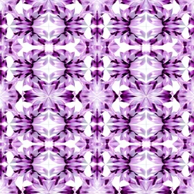 Symmetrical Purple and White Floral Pattern