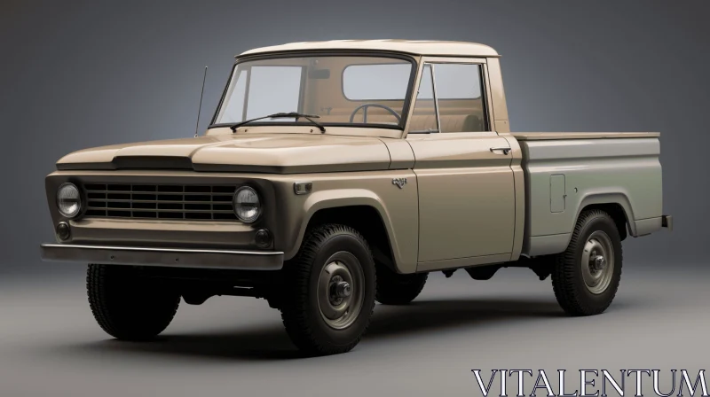 Classic 1960 Ford F150 Pickup Truck in Beige | Rendered in Cinema4D AI Image