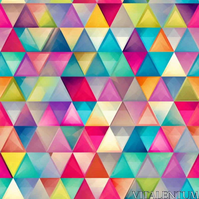 AI ART Geometric Multicolored Triangle Pattern