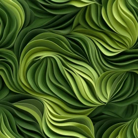Green Leaves 3D Rendering - Organic Pattern Design