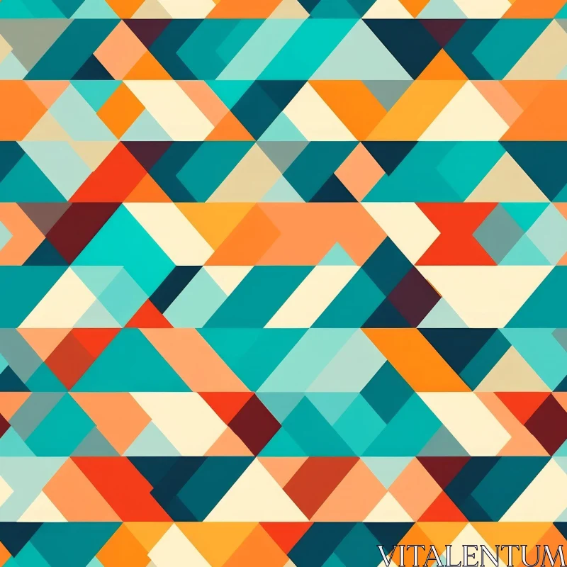 Colorful Retro Geometric Triangle Pattern AI Image