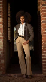 Confident African-American Woman in Stylish Attire