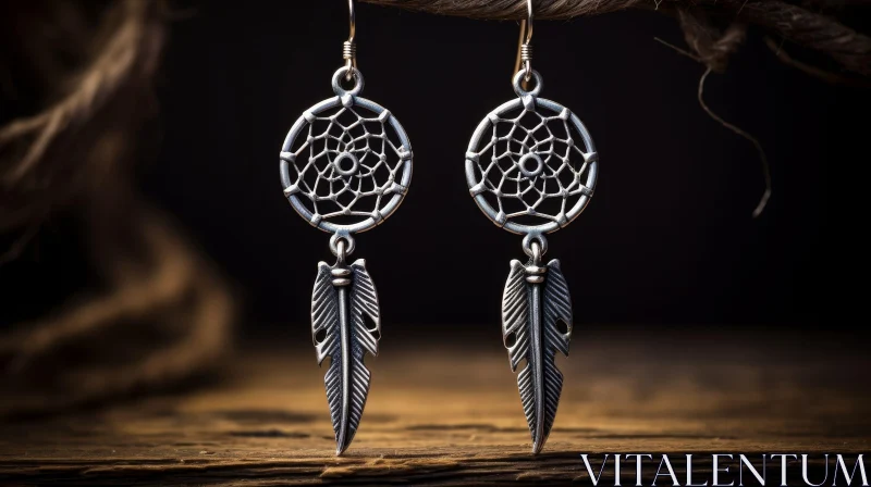 Exquisite Silver Dreamcatcher Earrings | Intricate Design AI Image
