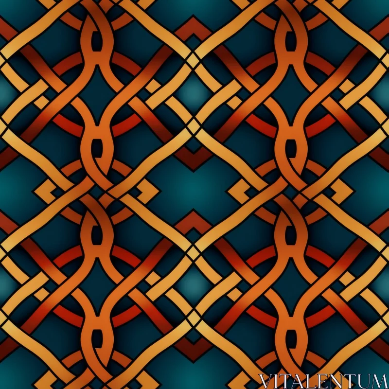 Intricate Celtic Knot Pattern - Dark Blue Background AI Image