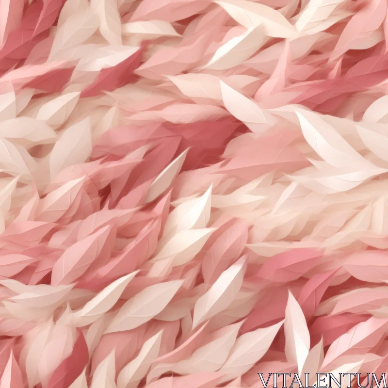 Pink and White Leaves Seamless Floral Pattern AI Image