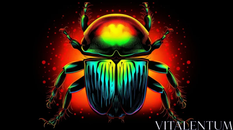 AI ART Realistic Scarab Beetle Digital Painting
