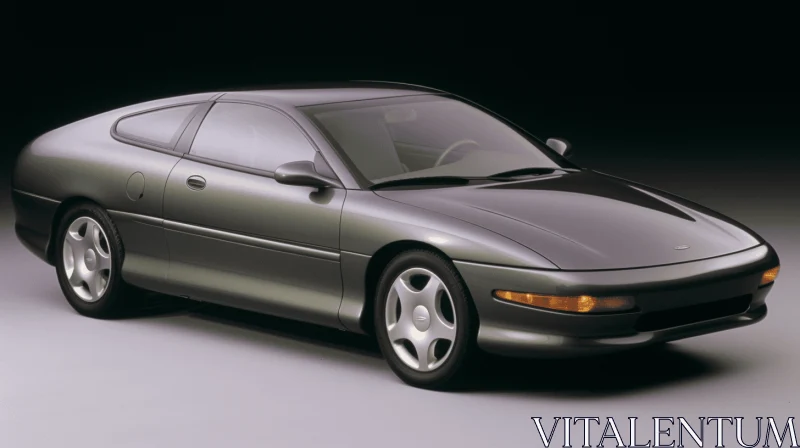 Sleek Silver Sports Car | 1990s Fusion | Layered Veneer Panels AI Image