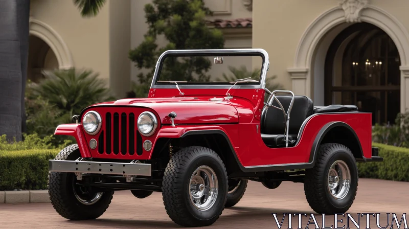Vintage Jeep CJ7 from 1960: Iconic Design in Crimson | Automobile Gallery AI Image