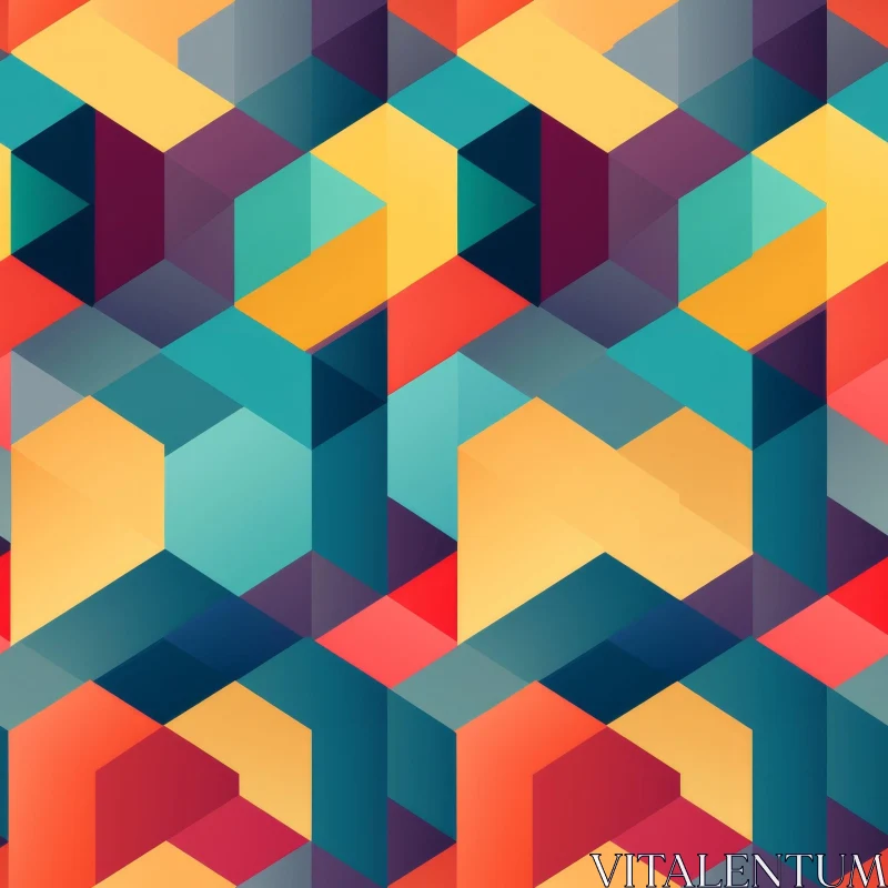 Vivid Geometric Hexagon Pattern for Fabric and Web Design AI Image