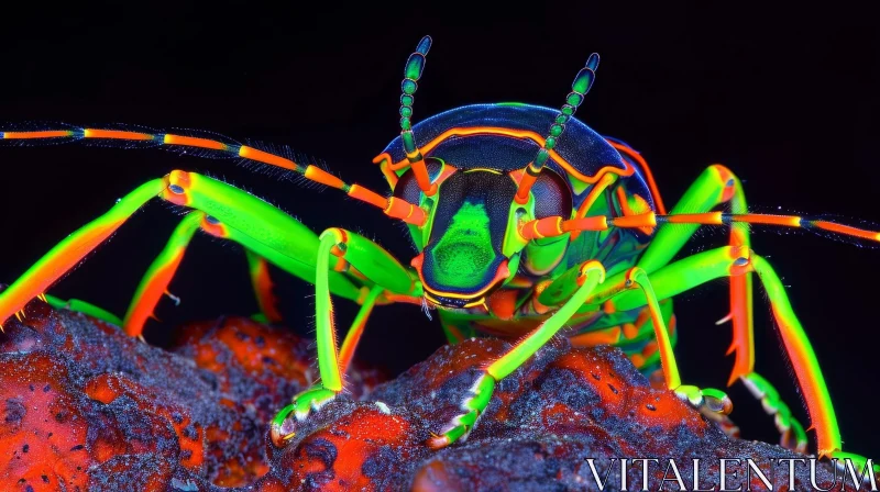 Colorful Insect Close-Up Photography AI Image