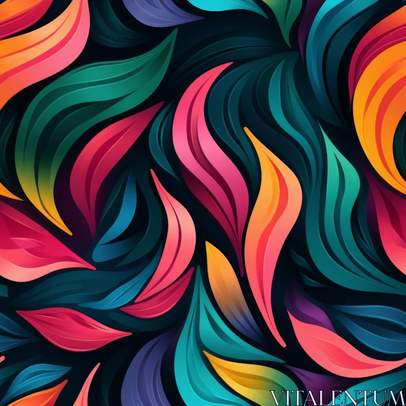 Colorful Leaves Seamless Pattern for Versatile Designs AI Image